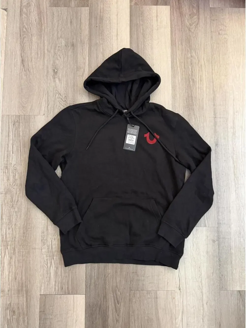 NWT True Religion Men's Solid SRS Pullover Hoodie Black Size M New with Tags
